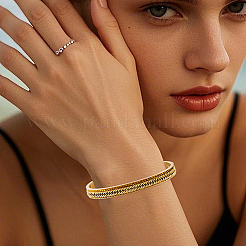3 bracciale aperto in acciaio inossidabile di 3 colori&nbsp;BJEW-SC0001-82