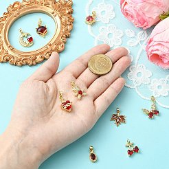 Ciondoli in ottone con micro pavé di zirconi da 9 pezzo&nbsp;KK-CJ0003-99