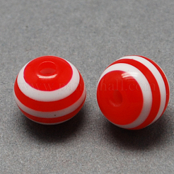 Rotonde perle di resina a righe&nbsp;RESI-R158-12mm-M