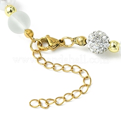 Bracciale con perline di pietra di luna sintetica&nbsp;NJEW-JN04405