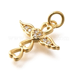 Colgante micropavé cubic zirconia de latón&nbsp;KK-B128-11G-03