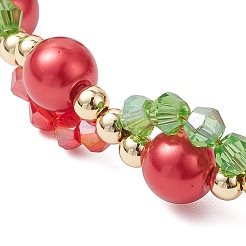 Braccialetti rotondi con perline di vetro e perline di vetro perlato per donna&nbsp;BJEW-JB12441-03