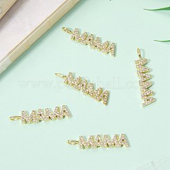 5pcs latón micro pavimentar colgantes de circonita cúbica transparente&nbsp;KK-SZ0007-42