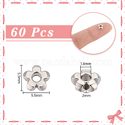 60 pieza de cuentas de acero inoxidable 304&nbsp;STAS-UN0061-04