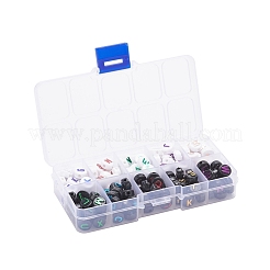 180pcs 10 perles acryliques noires opaques de style&nbsp;MACR-YW0001-53