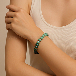 2 bracciale elastico con perline di pietre preziose miste naturali&nbsp;BJEW-HY0002-03B