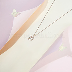 Colliers avec pendentif initial en argent sterling plaqué rhodium&nbsp;JN910A