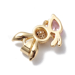 Crémaillère en laiton placage Bijoux de zircone cubique&nbsp;KK-E003-36G-02
