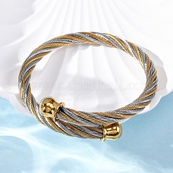 Bracelets joncs torques en acier inoxydable 304 pour femmes&nbsp;BJEW-P310-10GP