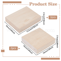 5 Stück 2 Stile Lindenholz-Quadratblock&nbsp;WOOD-BC0001-40
