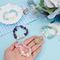 8 pulsera de cuentas trenzadas con chips de piedras preciosas naturales de 4 estilos&nbsp;BJEW-MA00001