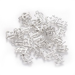 Gestellbeschichtung Legierung Alphabet Anhänger / charms&nbsp;PALLOY-G255-P-E
