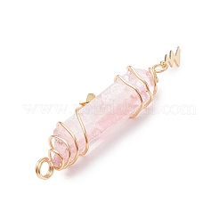 3 pieza de 3 estilos de colgantes envueltos en alambre de cobre puntiagudo de cristal de cuarzo natural galvanizado&nbsp;PALLOY-JF03766-05