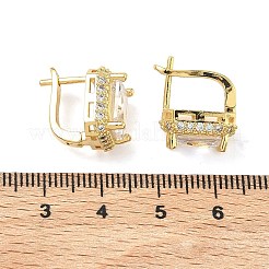 Pendientes de aro de latón con micro circonitas y cubic zirconia transparente&nbsp;EJEW-C182-02G