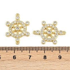 Messing Pavé klare Zirkonia Helm Verbinder Charms&nbsp;KK-C114-11G