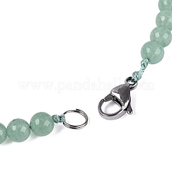 Colliers plastron ronds en aventurine verte naturelle avec perles en forme d'éventail&nbsp;NJEW-N064-04E