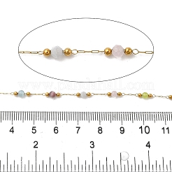 Catene fatte a mano in acciaio inossidabile 304 e perline a forma di occhio di gatto&nbsp;CHS-L031-02G