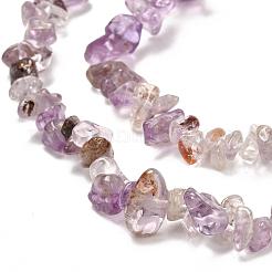 Natürliche violette Phantomquarz-Perlenstränge aus violettem Lodolith&nbsp;G-G031-02