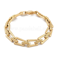 Bracelets à maillons trapézoïdaux en acier inoxydable 304 pour femmes et hommes&nbsp;BJEW-F488-40G