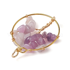 6 pièces 6 styles de pendentifs en pierres précieuses naturelles mélangées&nbsp;PALLOY-JF02595