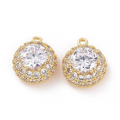 Pendentifs en laiton zircon cubique transparent&nbsp;ZIRC-F133-01G