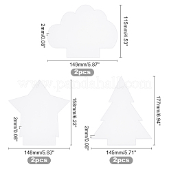 6 Stück Weihnachtsbaum & Stern & Wolke Acrylplatte&nbsp;TACR-GA0001-03