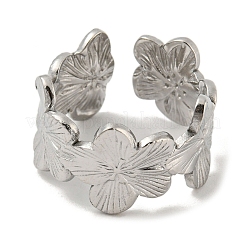 Bague de manchette ouverte en acier inoxydable 304 anti-ternissement&nbsp;RJEW-C067-23P