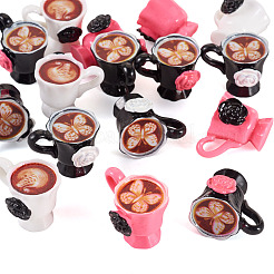 16 Stück 4 Farben Harz Kaffee Modell Ornamente&nbsp;AJEW-TA0002-79