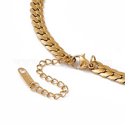 Halskette mit ausgehöhltem Herzanhänger aus Edelstahl 304 mit kubanischen Gliederketten für Damen&nbsp;LS-NJEW-P269-01G