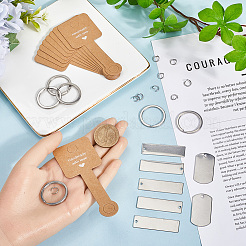 DIY Rechteck Rohling 201 Edelstahl Schlüsselanhänger Bausätze&nbsp;DIY-SP0002-27B