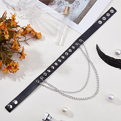 1 Stück Choker-Halsketten aus Kunstleder im Gothic-Stil mit Spike-Nieten&nbsp;NJEW-CL0001-12