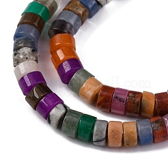 Natürliche weiße Jade & schwarzer Netzstein & rote Aventurin-Scheibenperlenstränge&nbsp;G-M092-A-01