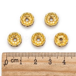 Cuentas espaciadoras de rhinestone de cristal de grado A de hierro&nbsp;RB-A010-10MM-G
