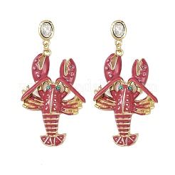 Legierung Rhinestone baumeln Ohrstecker&nbsp;EJEW-P317-01G