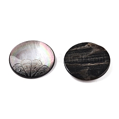 Natürliche schwarze Lippenmuschel geschnitzte Cabochons&nbsp;SSHEL-T017-04A