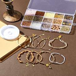 DIY-Sets zum Basteln von Armbändern aus Legierungsanhängern und Glasperlen&nbsp;DIY-FS0007-77