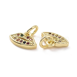 Messing Mikropflaster bunte Zirkonia Charms&nbsp;KK-E068-VF160