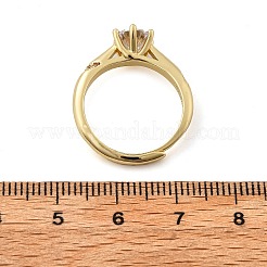 Messing-Fingerringe mit Mikropflaster und klarem Zirkonia für Damen&nbsp;RJEW-U049-05G