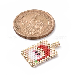 Thème de noël fait à la main miyuki japonais métier à tisser motif perles de rocaille&nbsp;PALLOY-MZ00060-04