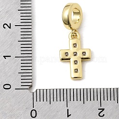 Europäische Anhänger mit klarem Zirkonia in Pavé-Fassung aus Messing&nbsp;KK-A296-12A-G