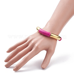 11 pièces 11 couleurs imitation pierres précieuses acrylique et ccb plastique tube incurvé gros bracelets extensibles ensemble pour les femmes&nbsp;BJEW-JB08137