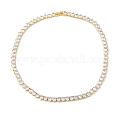 Collane a catena con zirconi cubici trasparenti in ottone placcato&nbsp;NJEW-Q348-02G