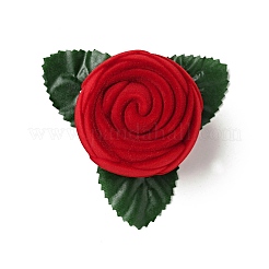 Beflockte Rosenfingerringboxen aus Kunststoff&nbsp;LS-CON-C015-01B