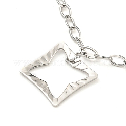 Braccialetti con ciondolo cavo a catena in acciaio inossidabile 304 anti-ossidazione&nbsp;BJEW-P334-10B-P