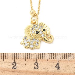 Collane con pendente da donna in ottone con micro pavé di zirconi trasparenti&nbsp;NJEW-M084-02G-04