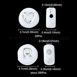300 Stück 2 Stile undurchsichtige weiße Acrylperlen&nbsp;MACR-YW0002-58B