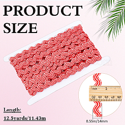 12.5 Yards geflochtenes Wellen-Polyesterband&nbsp;OCOR-ME0001-57B