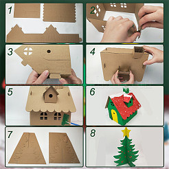 6 Satz 2 Stil unfertige Papp-3D-Puzzles&nbsp;AJEW-NB0005-36