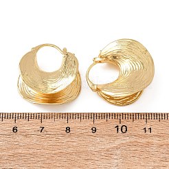 Pendientes de aro de latón con forma de luna texturizada&nbsp;EJEW-D346-10G