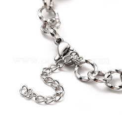Bracciale con perle ccb e maglie in acciaio inossidabile 304 per donna&nbsp;BJEW-C025-01P